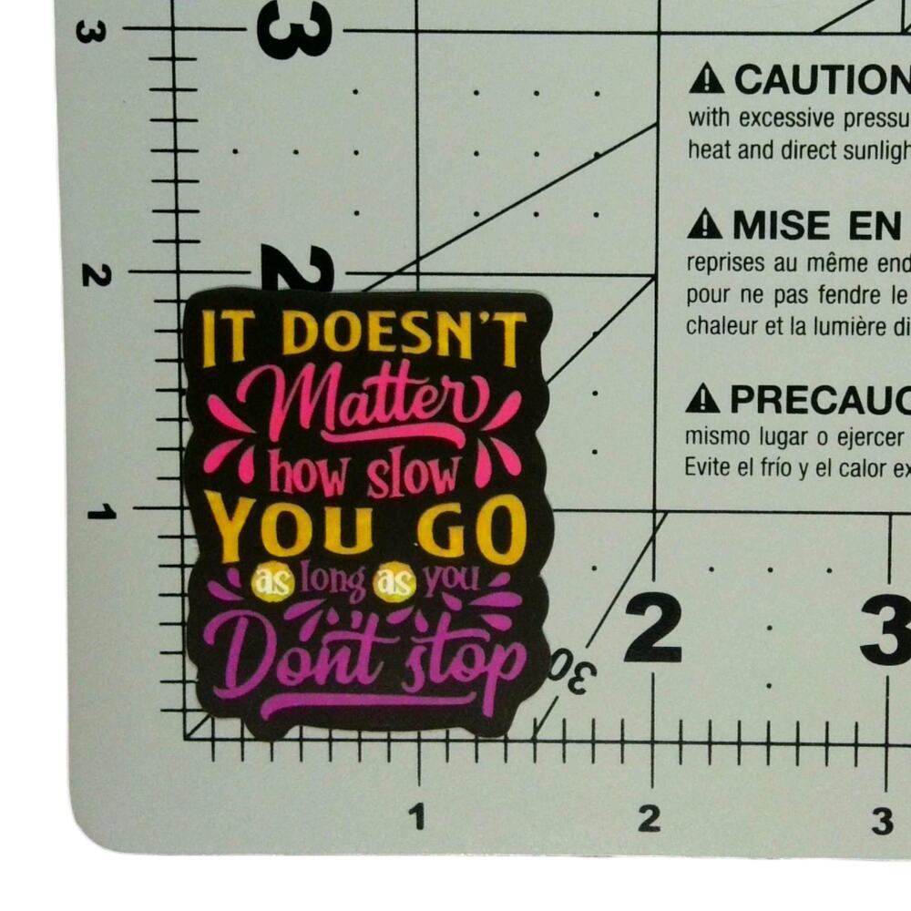 Motivational Sticker Never Give Up Slow Steady Positive Affirmation Quote - Picture 2 of 2
